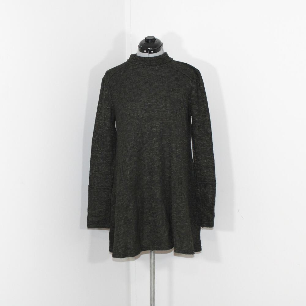 Forever21 Green Trapeze Long Sleeve Sweater Dress with Turtle Neck Size Large